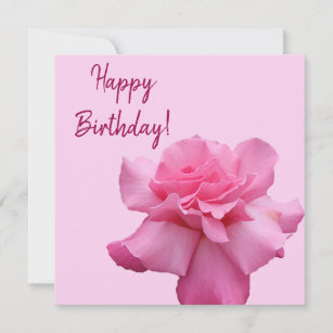 Stylish happy birthday pretty pink rose cute boho holiday card