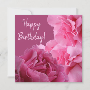 Stylish happy Birthday pretty pink rose quirky fun Holiday Card