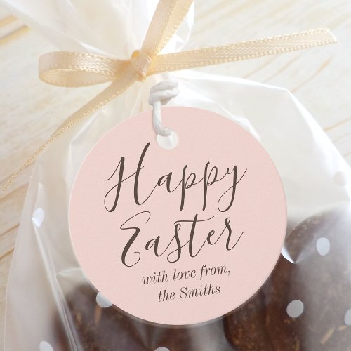 Stylish Happy Easter Blush Pink Party Favor Tags