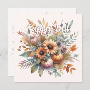 Stylish Happy Fall Pumpkin Flower Bouquet Motif