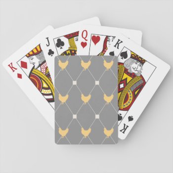 Stylish Harlequin Chicken Pattern Playing Cards by PaintingPony at Zazzle