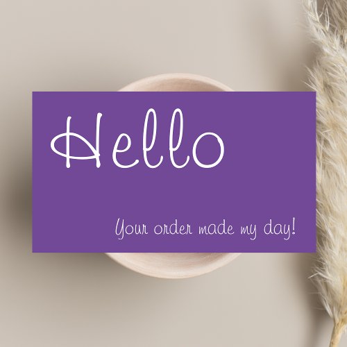 Stylish Hello Purple  White Discount Thank You  Note Card