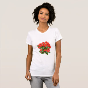 Stylish Hibiscus Blooms Floral Greenery Garden Fun T-Shirt