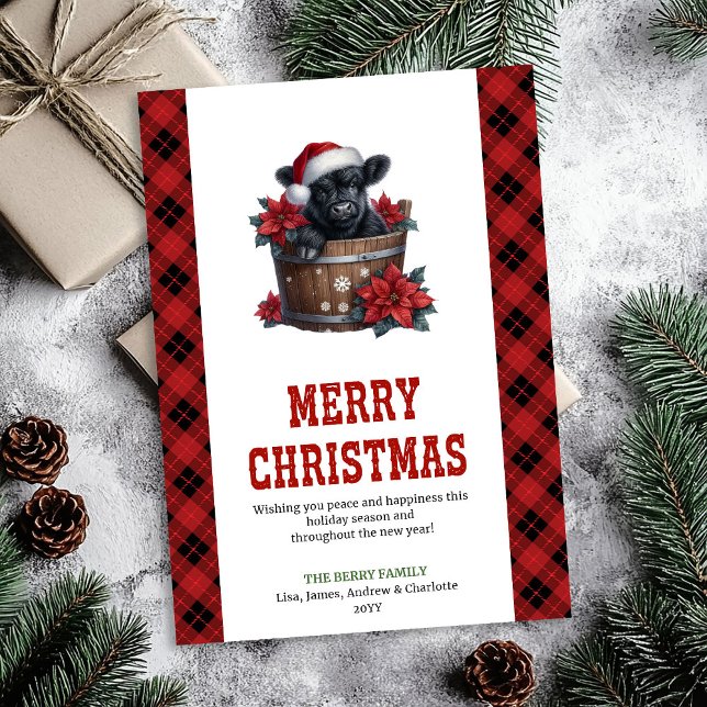 Stylish highland cow Christmas card editable tag (Stylish highland cow Christmas card editable tag

)