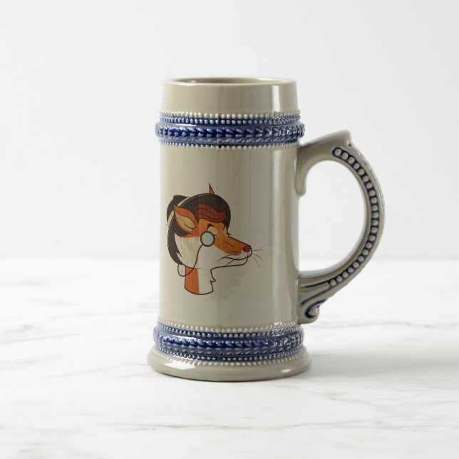 Stylish Hipster Fox Beer Stein (Right)