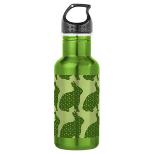 Stylish Hipster green cool bunnies Stainless Steel Water Bottle