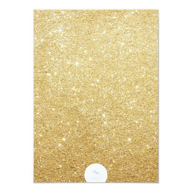 Stylish Holiday Gold Glitter Sparkles Party Invite