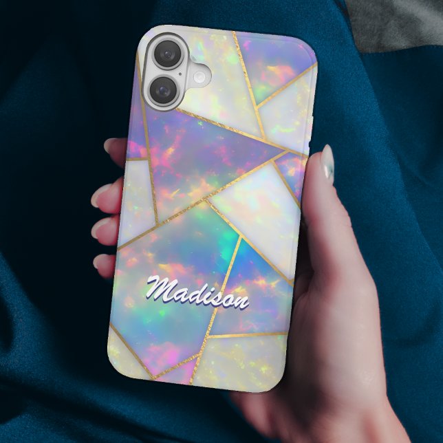 Stylish holographic agate geometric Case-Mate iPho iPhone Case (Creator Uploaded)