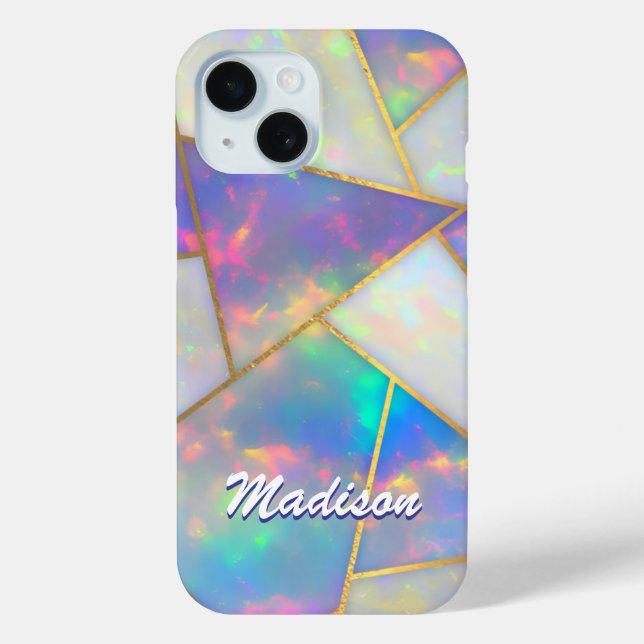 Stylish holographic agate geometric Case-Mate iPhone case (Back)