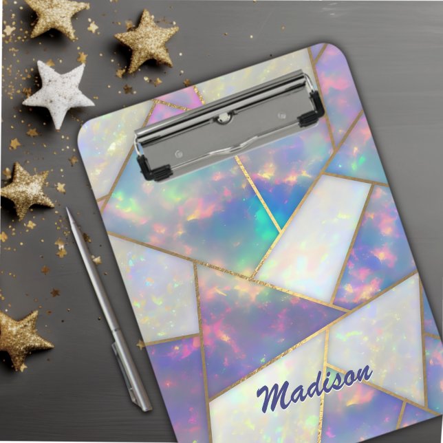 Stylish holographic agate geometric clipboard (Creator Uploaded)
