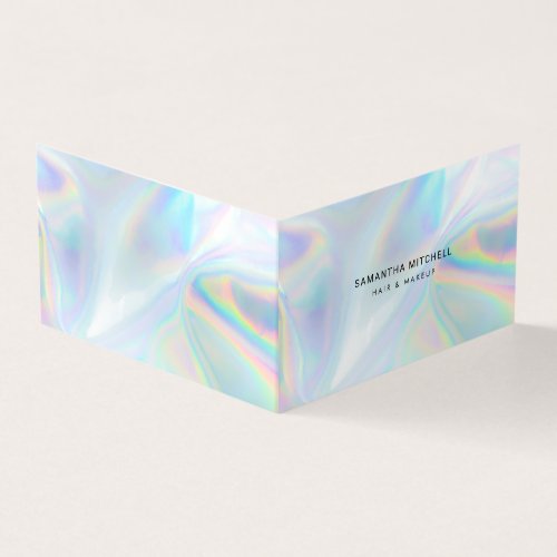Stylish Holographic Beautician Makeup Business Card