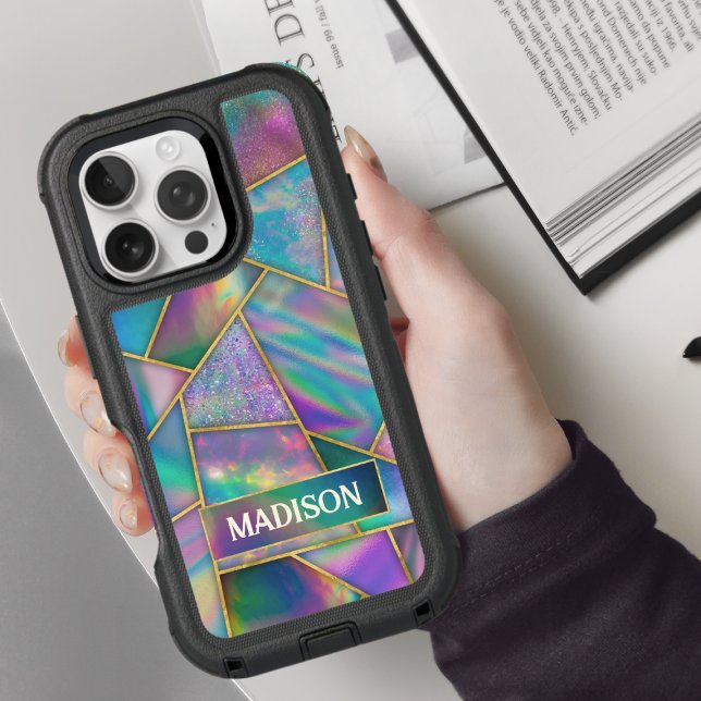 Stylish holographic chic faux gold  otterbox iPhone case (Creator Uploaded)