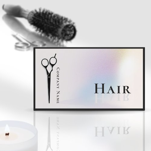 Stylish Holographic Hair Stylist Business Card