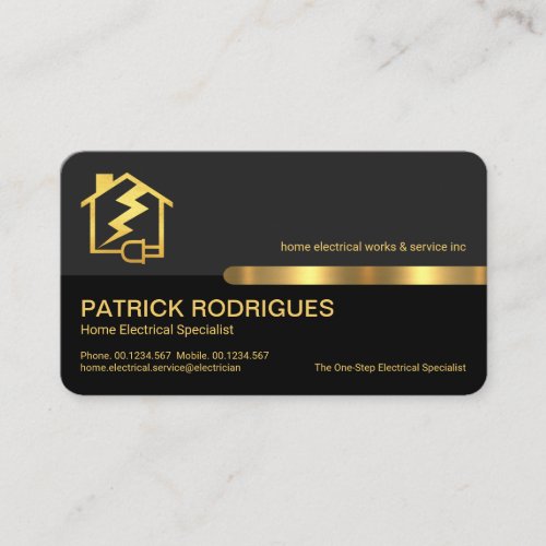 Stylish Home Lightning Electrician Service Business Card