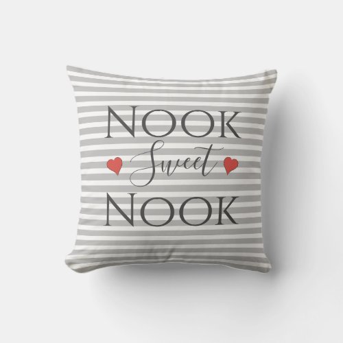 Stylish Home Nook Cute Quote Modern Rustic Gray  Throw Pillow