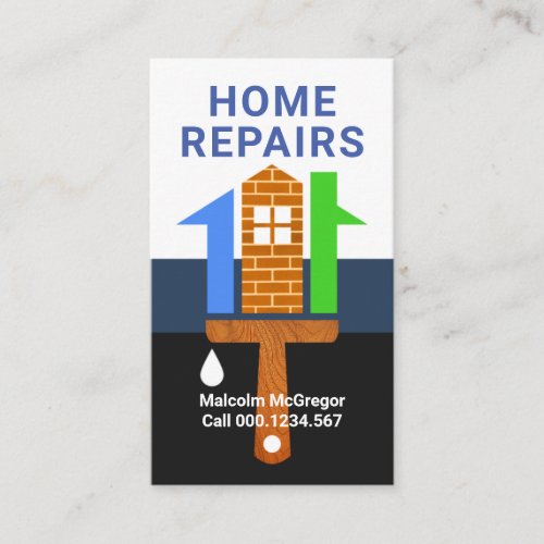 Stylish Home Paint Brush Home Repairs Business Card