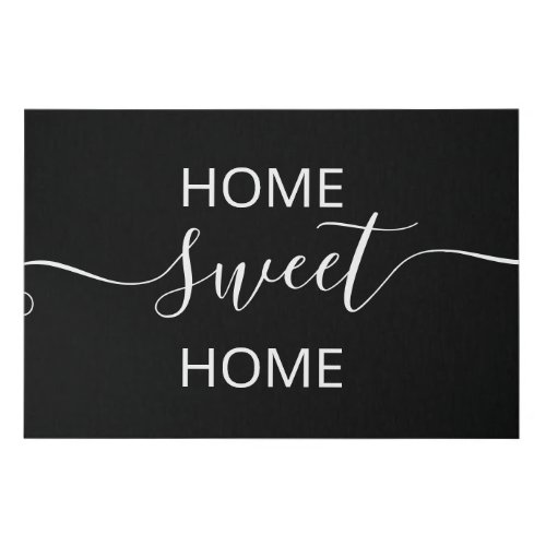 Stylish Home Sweet Home Black Faux Canvas Print
