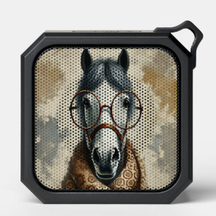 Stylish Horse with Glasses – Funny Vintage Art Bluetooth Speaker