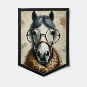 Stylish Horse with Glasses – Funny Vintage Art Pennant