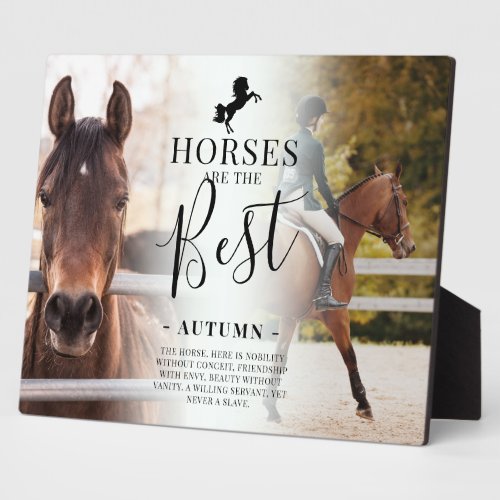 Stylish Horses are the Best Photos Name  Quote Plaque