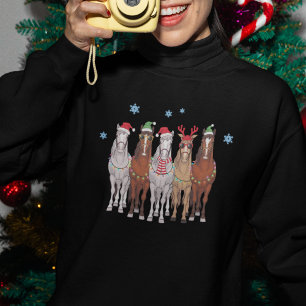 Stylish Horses Dressed up in their Christmas Best Sweatshirt