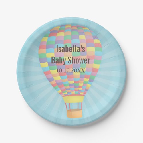 Stylish Hot Air Balloon Baby Shower Supplies Paper Plates