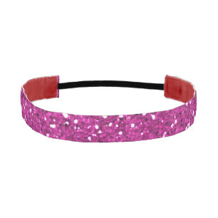 Stylish Hot Pink Glitter Athletic Headband