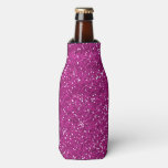 Stylish Hot Pink Glitter Bottle Cooler