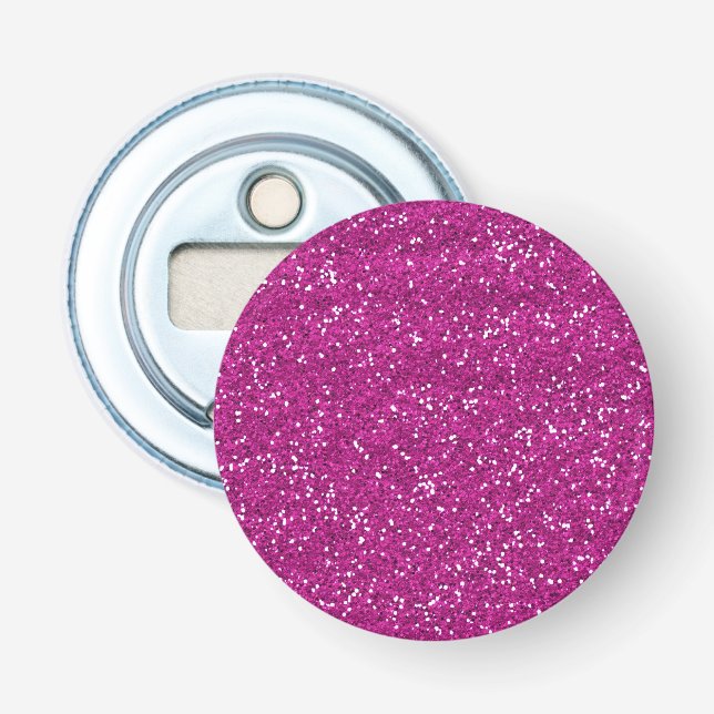 Stylish Hot Pink Glitter Bottle Opener (Front)