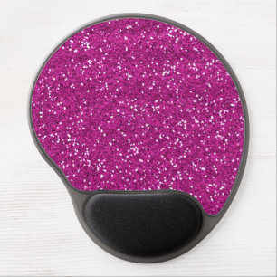 Stylish Hot Pink Glitter Gel Mouse Pad