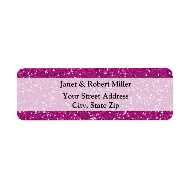Stylish Hot Pink Glitter Label (Front)
