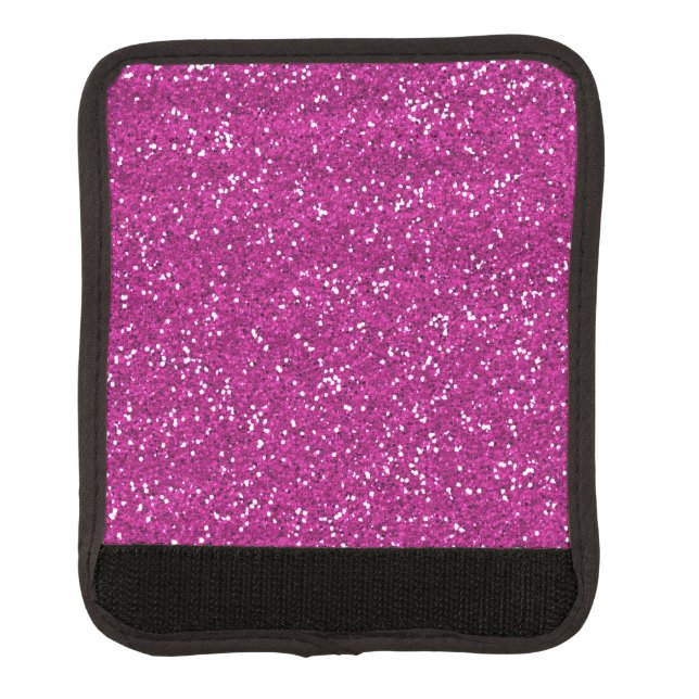 Stylish Hot Pink Glitter Luggage Handle Wrap (Front)
