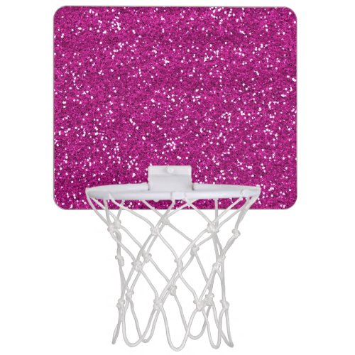 Stylish Hot Pink Glitter Mini Basketball Hoop