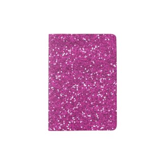 Stylish Hot Pink Glitter Passport Holder