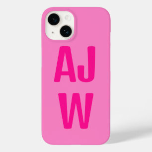 Stylish Hot Pink Monogram Case-Mate iPhone 14 Case