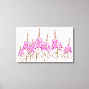 Stylish hot pink purple willdfire floral fine art canvas print