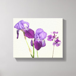Stylish hot purple iris flowers digital fine art canvas print