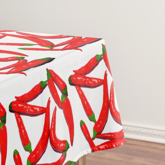 Stylish Hot Red Green Chili Yummy Peppers Pepper  Tablecloth (In Situ)