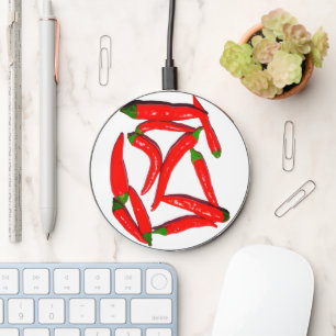 Stylish Hot Red Green Chili Yummy Peppers Pepper Wireless Charger