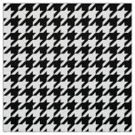 Stylish Houndstooth Black White Geometric Plaid Fabric