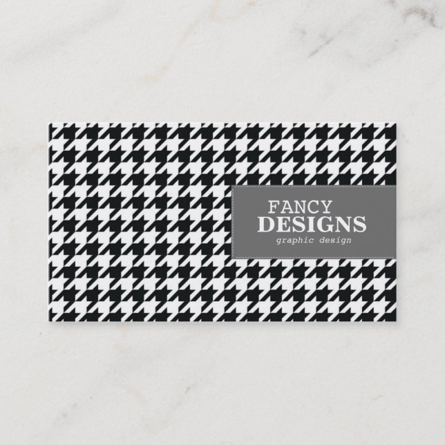 Stylish Houndstooth Business Card (Front)