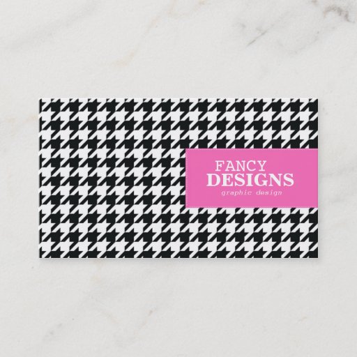 Customizable Stylish Houndstooth Business Card