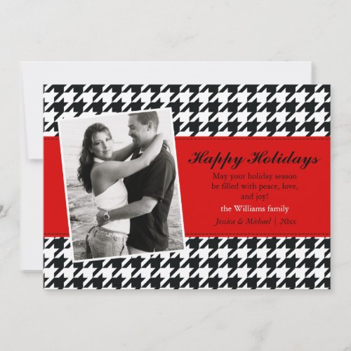 Stylish Houndstooth Holiday Card