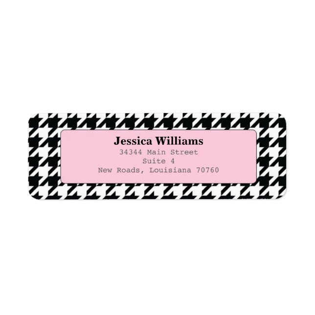 Stylish Houndstooth Label (Front)