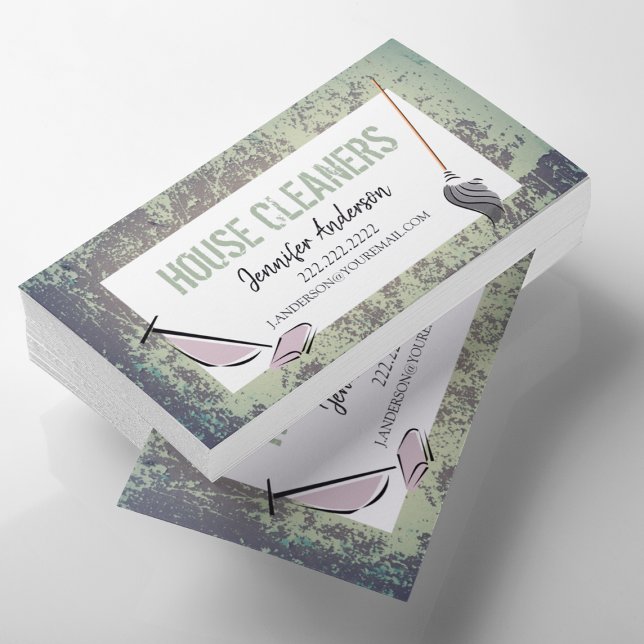 Stylish house cleaner business card (Creator Uploaded)