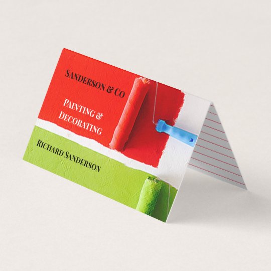 Stylish House Painter Decorator Paint Roller Business Card