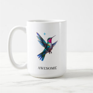 Stylish Hummingbird on White Coffee Mug