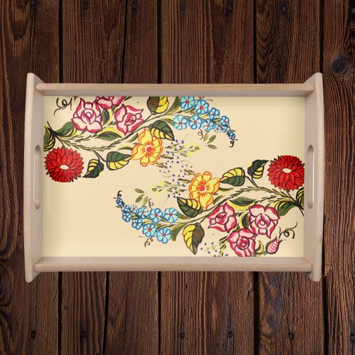 Stylish Hungarian Floral design Serving Tray