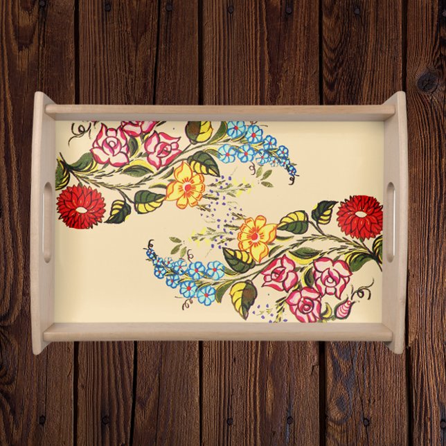 Stylish Hungarian Floral design Serving Tray (Creator Uploaded)