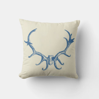 Stylish Hunting Rustic Deer Antler Retro Art Stag Throw Pillow